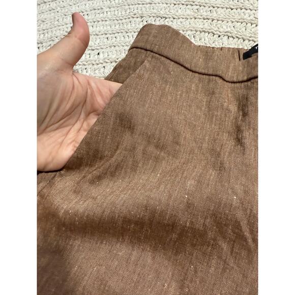 Theory Treeca Pull On Pants Linen Lyocell Womens Size 0 Brown Stretch MSRP $245 - Picture 7 of 10